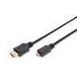 Kabel połączeniowy HDMI 2.0 HighSpeed z Ethernetem Typ HDMI A/HDMI D M/M czarny 2m AK-330109-020-S Assmann