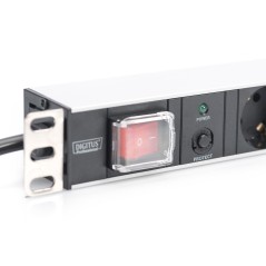 Listwa zasilająca PDU 19" Rack, 7x schuko, 2.0m, 1x wtyk unischuko, 16A, wł./wył., zab. przeciążeniowe DN-95403