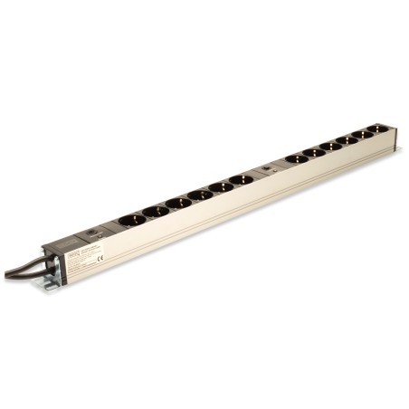 Listwa zasilająca pionowa PDU, 12x gniazdo schuko, 2x(2.0m, wtyk unischuko, 16A, zab. przeciążeniowe)  DN-95405
