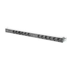 Listwa zasilająca pionowa PDU, 12x gniazdo schuko, 2x(2.0m, wtyk unischuko, 16A, zab. przeciążeniowe)  DN-95405