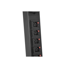 Listwa monitorująca pionowa, wtyk DIN49440 16A/250V, gniazda 8x C13 10A/250V, 16A DN-IP-V-2-8C13