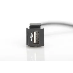Moduł keystone USB 2.0 typ A z kablem 16 cm (gniazdo / wtyk), czarny, 1szt DN-93402