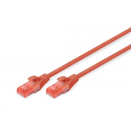 patch cord RJ45/RJ45 U/UTP kat. 6 5,0m AWG 26/7 PVC czerwony DK-1612-050/R Digitus Professional