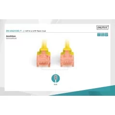 patch cord RJ45/RJ45 U/UTP kat. 6 7,0m AWG 26/7 PVC żółty DK-1612-070/Y Digitus Professional