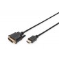 Kabel adapter HDMI 1.3 Standard Typ HDMI A/DVI-D (18+1) M/M czarny 2m AK-330300-020-S Assmann