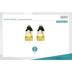 Kabel krosowy (patch cord) RJ45-RJ45, kat.6A, S/FTP, AWG 26/7, LSOH, 0,5m, czarny DK-1644-A-005/BL