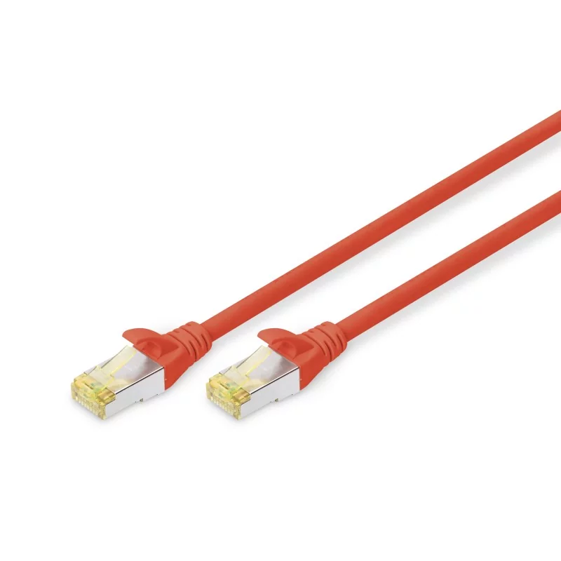 Kabel krosowy (patch cord) RJ45-RJ45, kat.6A, S/FTP, AWG 26/7, LSOH, 0,25m, czerwony DK-1644-A-0025/R