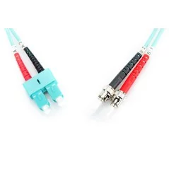 Kabel krosowy (patch cord) światłowodowy ST/SC, dplx, MM 50/125, OM3, LSOH, 2m, turkusowy DK-2512-02/3