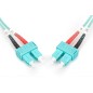 Kabel krosowy (patch cord) światłowodowy SC/SC, dplx, MM 50/125, OM3, LSOH, 1m, turkusowy DK-2522-01/3