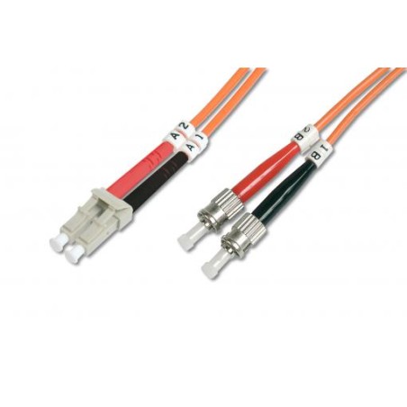 Kabel krosowy (patch cord) światłowodowy LC/ST, dplx, MM 50/125, OM2, LSOH, 2m, pomarańczowy DK-2531-02