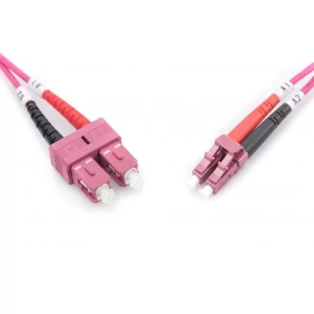 Kabel krosowy (patch cord) światłowodowy LC/SC, dplx, MM 50/125, OM4, LSOH, 1m, fioletowy DK-2532-01-4