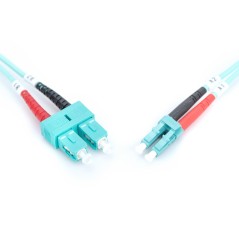 Kabel krosowy (patch cord) światłowodowy LC/SC, dplx, MM 50/125, OM3, LSOH, 2m, turkusowy DK-2532-02/3