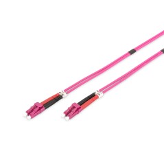 Kabel krosowy (patch cord) światłowodowy LC/LC, dplx, MM 50/125, OM4, LSOH, 1m, fioletowy DK-2533-01-4