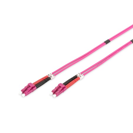 Kabel krosowy (patch cord) światłowodowy LC/LC, dplx, MM 50/125, OM4, LSOH, 1m, fioletowy DK-2533-01-4