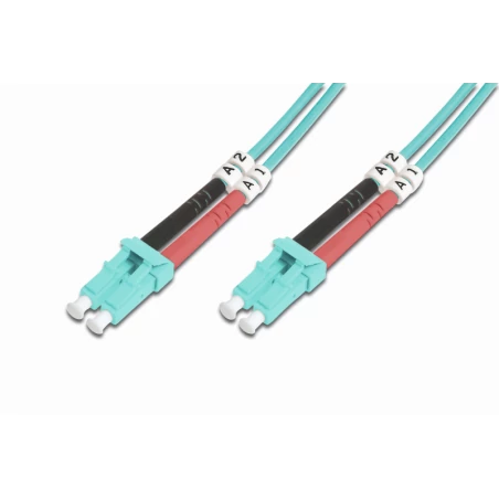 Kabel krosowy (patch cord) światłowodowy LC/LC, dplx, MM 50/125, OM3, LSOH, 2m, turkusowy DK-2533-02/3