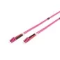 Kabel krosowy (patch cord) światłowodowy LC/LC, dplx, MM 50/125, OM4, LSOH, 2m, fioletowy DK-2533-02-4