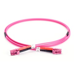 Kabel krosowy (patch cord) światłowodowy LC/LC, dplx, MM 50/125, OM4, LSOH, 3m, fioletowy DK-2533-03-4