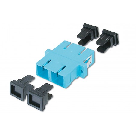 Adapter światłowodowy SC/SC, duplex, wielomodowy OM3, ceramiczna ferrula, błękitny DN-96005-1