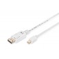 Kabel połączeniowy Displayport 1.1a Typ miniDP/DP M/M biały 2m AK-340102-020-W Assmann