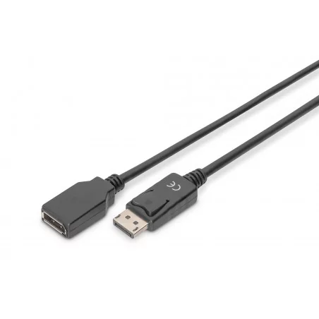 Kabel przedłużający DisplayPort 1.2 z zatrzaskiem Typ DP/DP M/Ż czarny 2m AK-340200-020-S Assmann