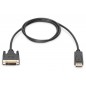 Kabel adapter Displayport 1.1a z zatrzaskiem Typ DP/DVI-D (24+1) M/M czarny 1m AK-340301-010-S Assmann