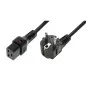 Kabel połączeniowy zasilający z blokadą IEC LOCK Schuko kątowy/C19 prosty M/Ż 2m czarny IEC-EL262S