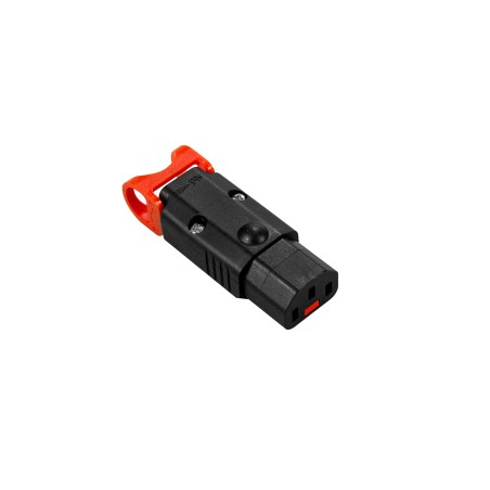 Złącze zasilające do zarobienia z blokadą IEC LOCK+ OPEN/C13 Ż IEC-PA130100BK