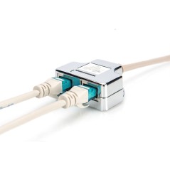 adapter RJ45/2x RJ45 (gniazdo) ekran. srebrny (nikiel) AT-AG CX2 Digitus Professional