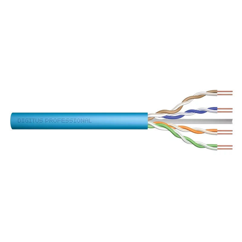 Kabel instalacyjny DIGITUS kat.6A, U/UTP, Eca, AWG 23/1, LSOH, 305m, niebieski DK-1613-A-VH-305