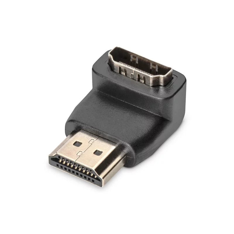 Adapter HDMI 2.0 HighSpeed z Ethernetem Typ HDMI A kątowy/HDMI A M/Ż czarny AK-330502-000-S Assmann