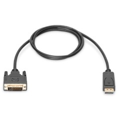 Kabel adapter Displayport 1.1a z zatrzaskiem Typ DP/DVI-D (24+1) M/M czarny 2m AK-340301-020-S Assmann