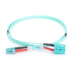 Kabel krosowy (patch cord) światłowodowy LC/SC, dplx, MM 50/125, OM3, LSOH, 1m, turkusowy DK-2532-01/3