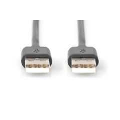 Kabel połączeniowy USB 2.0 HighSpeed Typ USB A/USB A M/M czarny 1,0m AK-300101-010-S