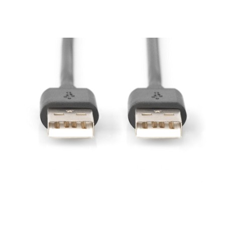Kabel połączeniowy USB 2.0 HighSpeed Typ USB A/USB A M/M czarny 1,0m AK-300101-010-S