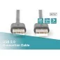 Kabel połączeniowy USB 2.0 HighSpeed Typ USB A/USB A M/M czarny 1,0m AK-300101-010-S