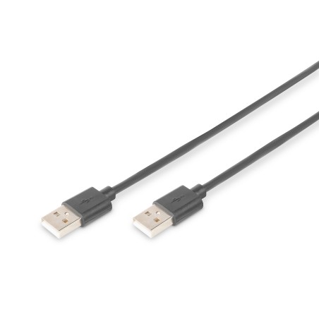 Kabel połączeniowy USB 2.0 HighSpeed Typ USB A/USB A M/M czarny 1,0m AK-300101-010-S