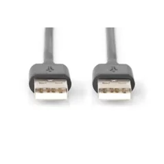 Kabel połączeniowy USB 2.0 HighSpeed Typ USB A/USB A M/M czarny 1,8m AK-300101-018-S