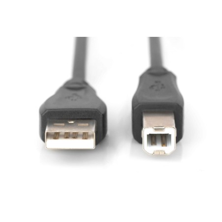 Kabel połączeniowy USB 2.0 HighSpeed Typ USB A/USB B M/M czarny 0,5m AK-300105-005-S