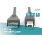 Kabel połączeniowy USB 2.0 HighSpeed Typ USB A/USB B M/M czarny 0,5m AK-300105-005-S