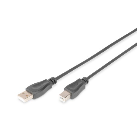 Kabel połączeniowy USB 2.0 HighSpeed Typ USB A/USB B M/M czarny 1,8m AK-300105-018-S