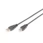 Kabel połączeniowy USB 2.0 HighSpeed Typ USB A/USB B M/M czarny 1,8m AK-300105-018-S