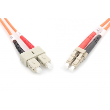 Kabel krosowy (patch cord) światłowodowy LC/SC, dplx, MM 50/125, OM2, LSOH, 2m, pomarańczowy DK-2532-02