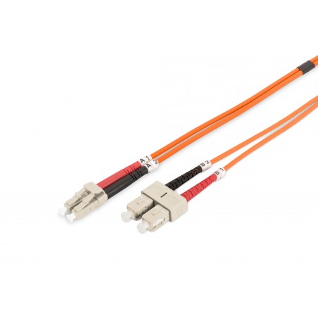 Kabel krosowy (patch cord) światłowodowy LC/SC, dplx, MM 50/125, OM2, LSOH, 2m, pomarańczowy DK-2532-02