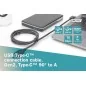 Kabel połączeniowy USB 3.1 Gen.2 SuperSpeed+ 10Gbps Typ-C 90°/USB A M/M, PD kątowy czarny 1m AK-300147-010-S