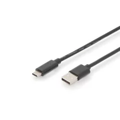 Kabel połączeniowy USB 2.0 HighSpeed Typ USB C/USB A M/M czarny 3m AK-300148-030-S