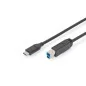 Kabel połączeniowy USB 3.0 SuperSpeed 5Gbps Typ USB C/B M/M Power Delivery, czarny, 1m AK-300149-010-S