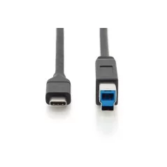 Kabel połączeniowy USB 3.0 SuperSpeed 5Gbps Typ USB C/B M/M Power Delivery, czarny, 1m AK-300149-010-S
