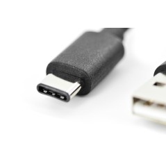 Kabel połączeniowy USB 2.0 HighSpeed Typ USB C/USB A M/M czarny 1m AK-300154-010-S