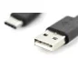 Kabel połączeniowy USB 2.0 HighSpeed Typ USB C/USB A M/M czarny 1m AK-300154-010-S