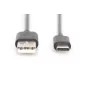 Kabel połączeniowy USB 2.0 HighSpeed Typ USB C/USB A M/M czarny 1,8m AK-300154-018-S